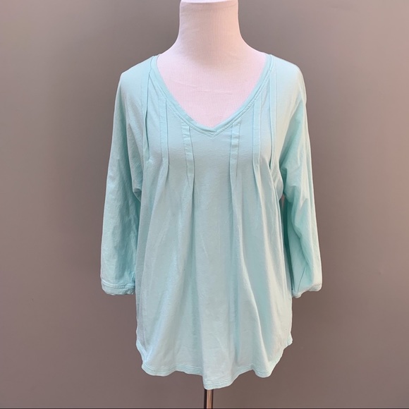 Sundance Soft Aqua Three Quarter Sleeve Top, S. - Picture 4 of 4